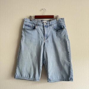 Levi's Women's Classic Bermuda Shorts Size 30 Pinstripe Casual Denim Indie Boho
